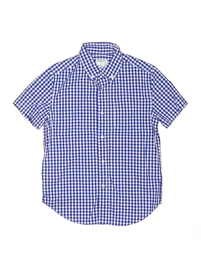 Pre-owned Crewcuts Kids' Short Sleeve Button Down Shirt In Blue