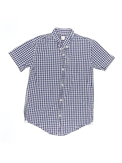 Pre-owned Crewcuts Kids' Short Sleeve Button Down Shirt In Blue