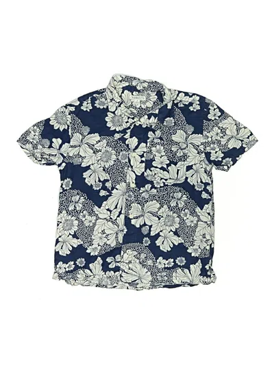 Pre-owned Crewcuts Kids' Short Sleeve Button Down Shirt In Blue