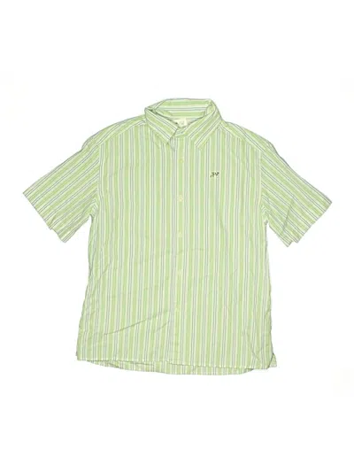 Pre-owned Crewcuts Kids' Short Sleeve Button Down Shirt In Green