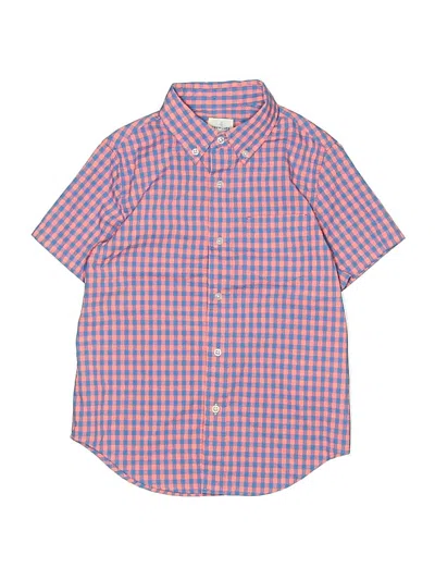 Pre-owned Crewcuts Kids' Short Sleeve Button Down Shirt In Orange