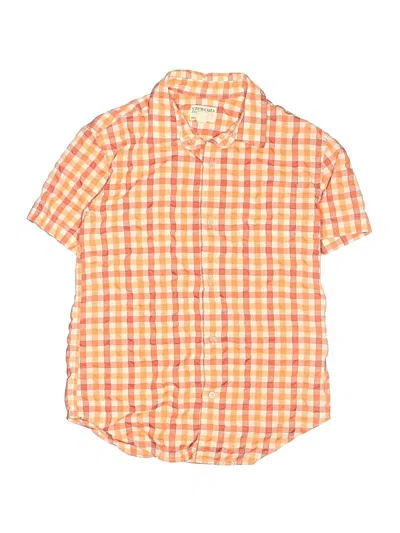 Pre-owned Crewcuts Kids' Short Sleeve Button Down Shirt In Orange