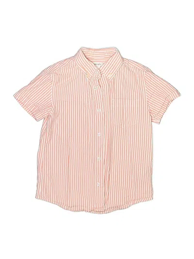 Pre-owned Crewcuts Kids' Short Sleeve Button Down Shirt In Orange