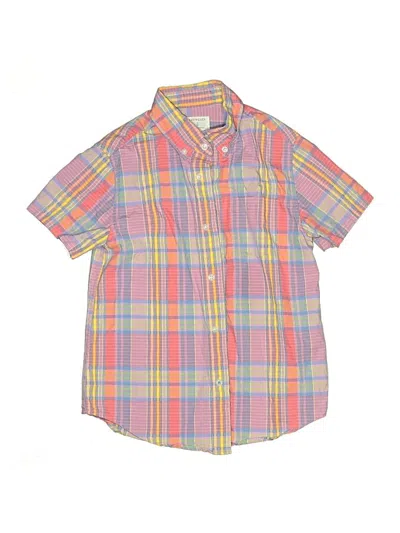 Pre-owned Crewcuts Kids' Short Sleeve Button Down Shirt In Pink