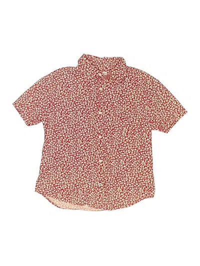 Pre-owned Crewcuts Kids' Short Sleeve Button Down Shirt In Red