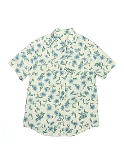 Pre-owned Crewcuts Kids' Short Sleeve Button Down Shirt In Teal