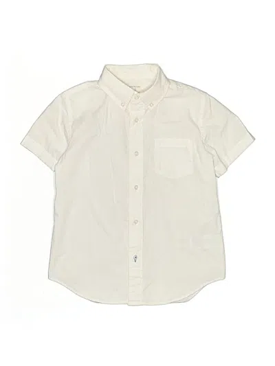 Pre-owned Crewcuts Kids' Short Sleeve Button Down Shirt In White