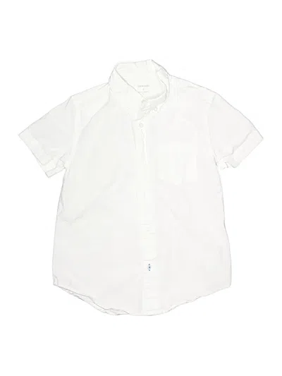 Pre-owned Crewcuts Kids' Short Sleeve Button Down Shirt In White