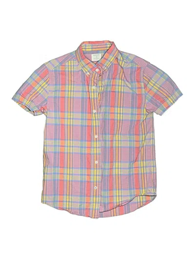 Pre-owned Crewcuts Kids' Short Sleeve Button Down Shirt In Yellow