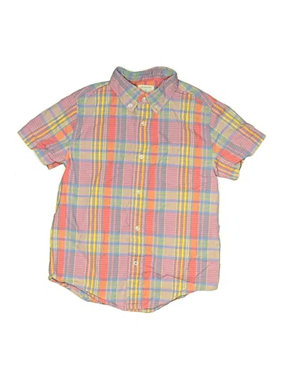 Pre-owned Crewcuts Kids' Short Sleeve Button Down Shirt In Yellow