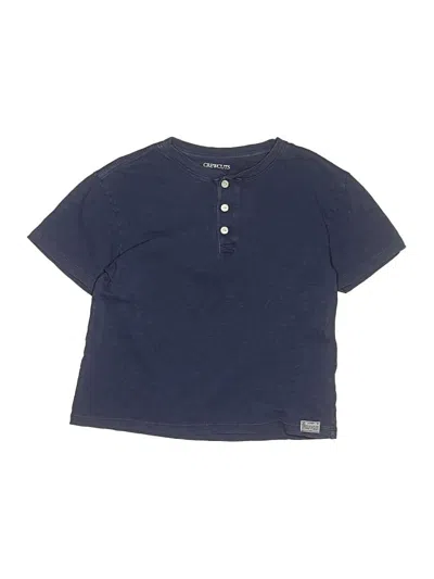 Pre-owned Crewcuts Kids' Short Sleeve Henley Shirt In Blue
