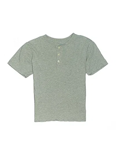 Pre-owned Crewcuts Kids' Short Sleeve Henley Shirt In Gray