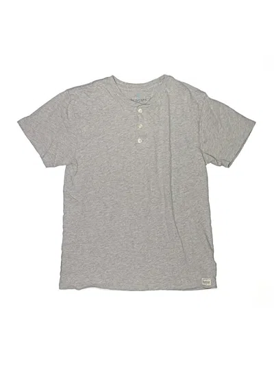 Pre-owned Crewcuts Kids' Short Sleeve Henley Shirt In Gray