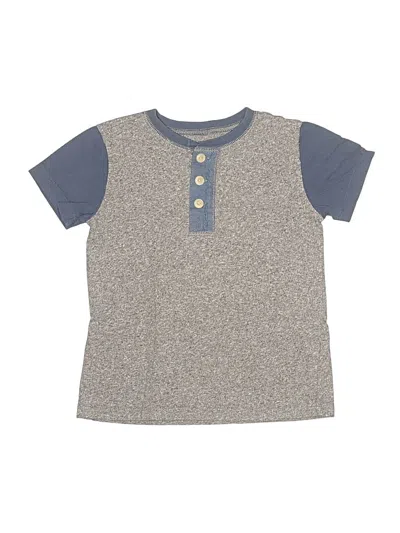 Pre-owned Crewcuts Kids' Short Sleeve Henley Shirt In Gray