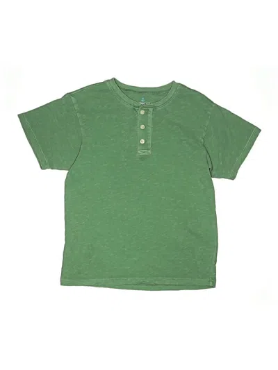 Pre-owned Crewcuts Kids' Short Sleeve Henley Shirt In Green