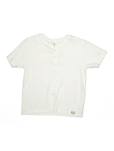Pre-owned Crewcuts Kids' Short Sleeve Henley Shirt In Ivory