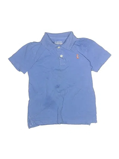 Pre-owned Crewcuts Kids' Short Sleeve Polo Shirt In Blue