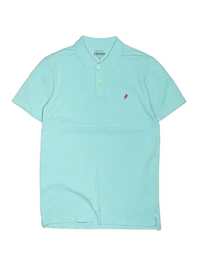 Pre-owned Crewcuts Kids' Short Sleeve Polo Shirt In Teal