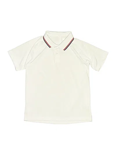 Pre-owned Crewcuts Kids' Short Sleeve Polo Shirt In White