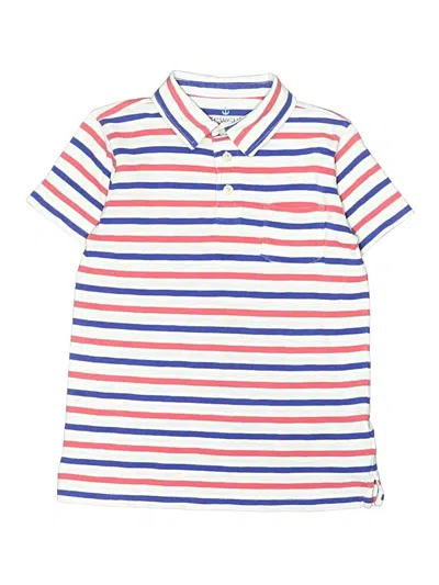Pre-owned Crewcuts Kids' Short Sleeve Polo Shirt In White
