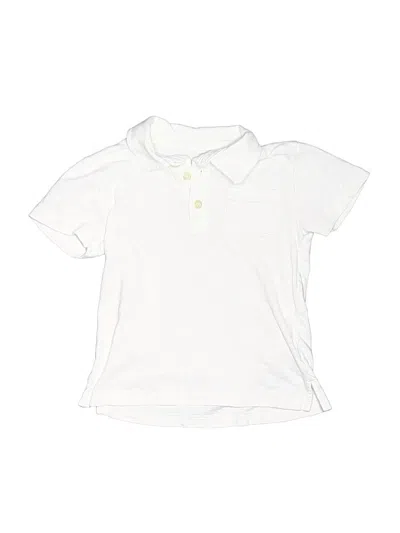 Pre-owned Crewcuts Kids' Short Sleeve Polo Shirt In White