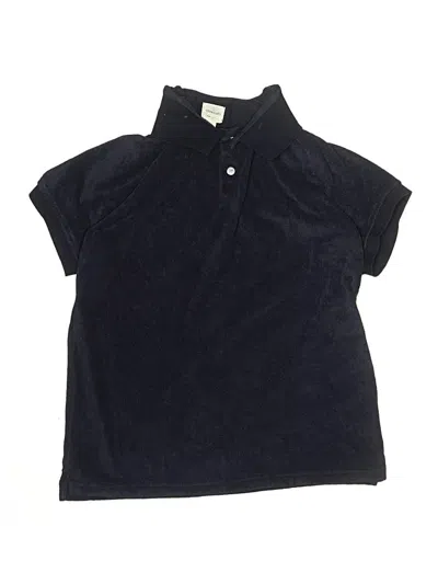 Pre-owned Crewcuts Kids' Short Sleeve Top Blue Collared Neckline Tops