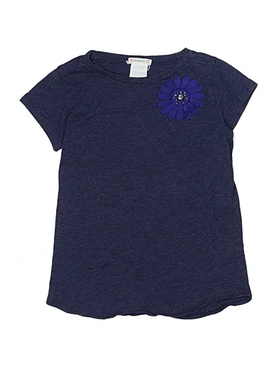 Pre-owned Crewcuts Kids' Short Sleeve Top Blue Crew Neck Tops