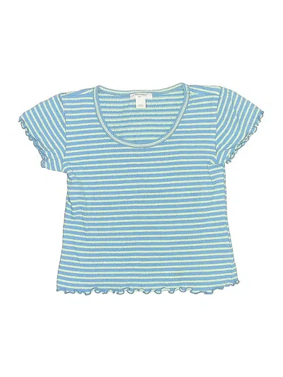 Pre-owned Crewcuts Kids' Short Sleeve Top Blue Sweetheart Neckline Tops