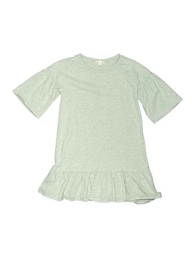 Pre-owned Crewcuts Kids' Short Sleeve Top Green Ruffles Neckline Tops