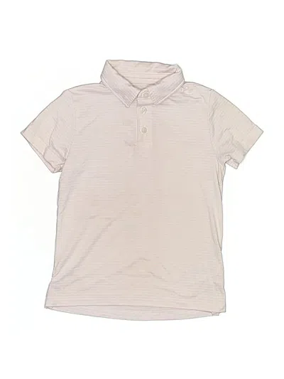 Pre-owned Crewcuts Kids' Short Sleeve Top Ivory Collared Neckline Tops In White