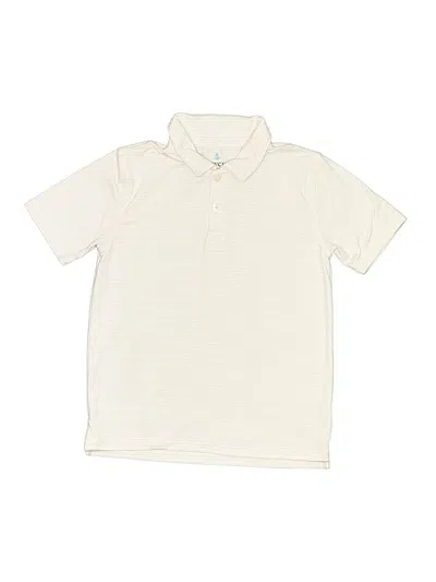 Pre-owned Crewcuts Kids' Short Sleeve Top Ivory Tops In White