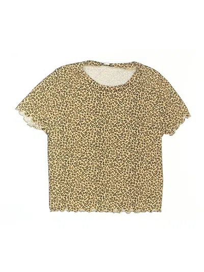 Pre-owned Crewcuts Kids' Short Sleeve T-shirt In Gold