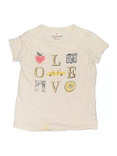Pre-owned Crewcuts Kids' Short Sleeve T-shirt In Ivory