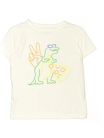 Pre-owned Crewcuts Kids' Short Sleeve T-shirt In Ivory