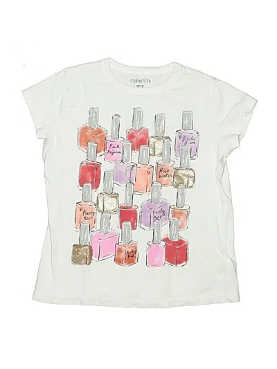 Pre-owned Crewcuts Kids' Short Sleeve T-shirt In Ivory