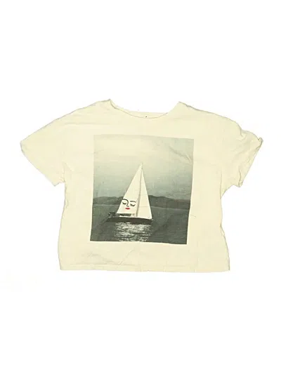 Pre-owned Crewcuts Kids' Short Sleeve T-shirt In Ivory