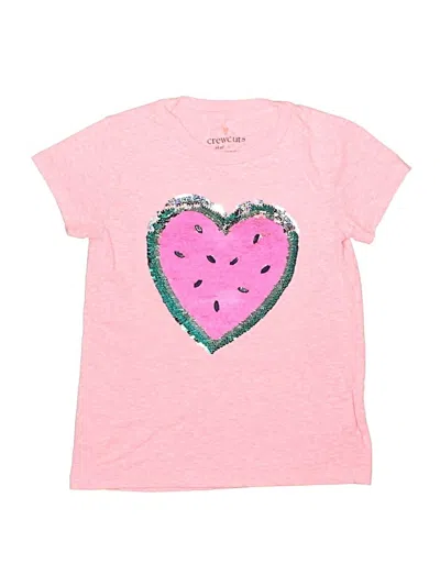 Pre-owned Crewcuts Kids' Short Sleeve T-shirt In Pink