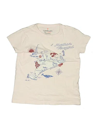 Pre-owned Crewcuts Kids' Short Sleeve T-shirt In White