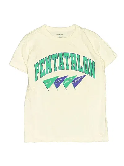 Pre-owned Crewcuts Kids' Short Sleeve T-shirt In White