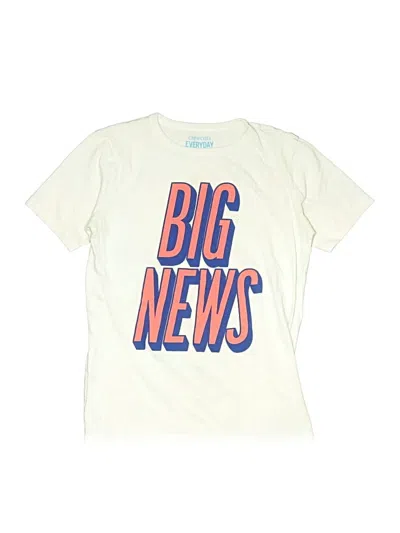 Pre-owned Crewcuts Kids' Short Sleeve T-shirt In White