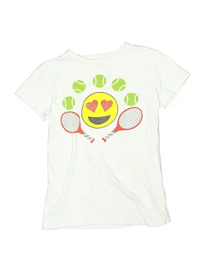 Pre-owned Crewcuts Kids' Short Sleeve T-shirt In White