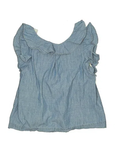 Pre-owned Crewcuts Kids' Sleeveless Blouse In Blue