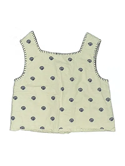 Pre-owned Crewcuts Kids' Sleeveless Top Green Square Neckline Tops