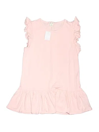 Pre-owned Crewcuts Kids' Sleeveless Top Pink Ruffles Neckline Tops