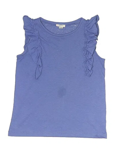 Pre-owned Crewcuts Kids' Sleeveless Top Purple Ruffles Neckline Tops