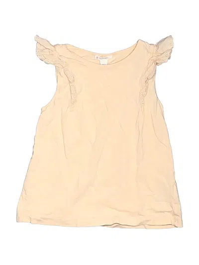 Pre-owned Crewcuts Kids' Sleeveless T-shirt In Tan
