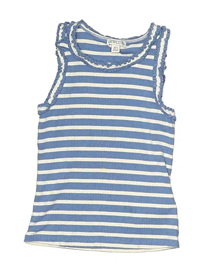 Pre-owned Crewcuts Kids' Tank Top Blue Ruffles Neckline Tops