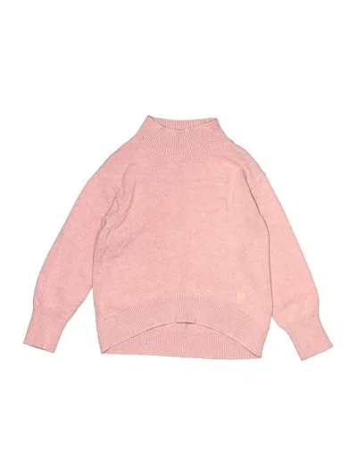 Pre-owned Crewcuts Kids' Turtleneck Sweater In Pink