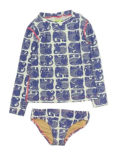 Pre-owned Crewcuts Kids' Two Piece Swimsuit In Blue