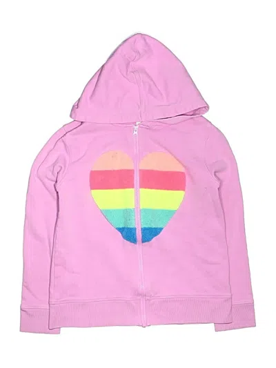 Pre-owned Crewcuts Kids' Zip Up Hoodie In Pink